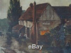 Marine Barbizon Oil On Canvas 1900 Antique Painting Sea Landscape