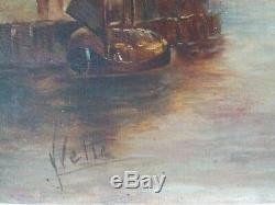 Marine Barbizon Oil On Canvas 1900 Old Landscape Painting
