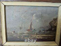 Marine Oil on Panel Pair Old Beautifully Finished Signed