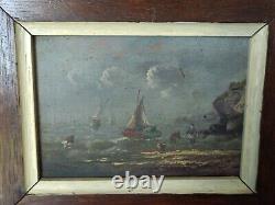 Marine Oil on Panel Pair Old Beautifully Finished Signed