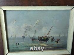 Marine Oil on Panel Pair Old Beautifully Finished Signed