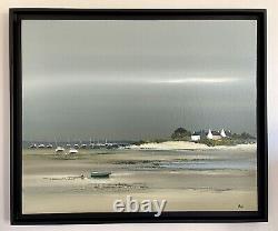 Marine Painting Bretagne Signed Sea Painting Boat Old Canvas Georges Laporte