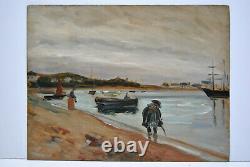 Marine Painting Old Rade Perros Guirec Brittany Ocean Port Breton