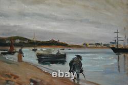 Marine Painting Old Rade Perros Guirec Brittany Ocean Port Breton