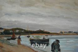 Marine Painting Old Rade Perros Guirec Brittany Ocean Port Breton