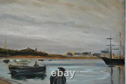 Marine Painting Old Rade Perros Guirec Brittany Ocean Port Breton