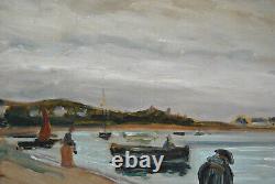 Marine Painting Old Rade Perros Guirec Brittany Ocean Port Breton