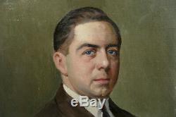 Max Wulfart (1876-1955) Portrait Of A Man Oil On Canvas Painting Old Painting