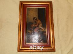 Military portrait of an old oil painting on panel 1870 HSP