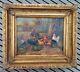 N. Winston. Oil On Panel Ancient Scene Chickens And Roosters Sign Beautiful Frame