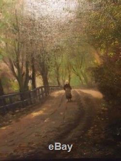 Nice Old Table Oil On Canvas Painting XIX Ed. Duparc Barbizon Landscape 19th