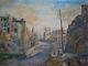 Oil On Canvas 10f Old Landscape Ruined City Modern Painting 20th Century