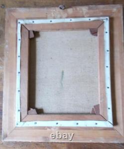 OIL ON CANVAS FLOWER BOUQUET old frame