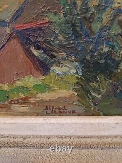 OLD OIL PAINTING ON PANEL LANDSCAPE SIGNED Th PICOT