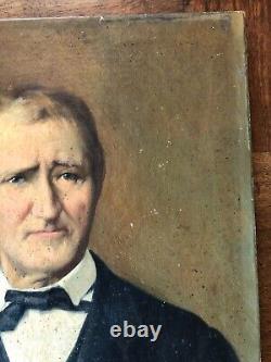OLD PAINTING, OIL ON CANVAS PORTRAIT OF A MAN signed A. BERNARD 1904