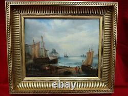 Oil On Ancienna Wood Marine Ecole Holllandaise 19th 18th