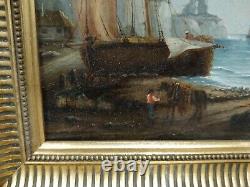 Oil On Ancienna Wood Marine Ecole Holllandaise 19th 18th