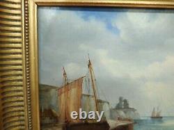 Oil On Ancienna Wood Marine Ecole Holllandaise 19th 18th