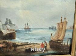 Oil On Ancienna Wood Marine Ecole Holllandaise 19th 18th