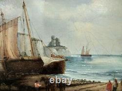 Oil On Ancienna Wood Marine Ecole Holllandaise 19th 18th