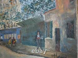 Oil On Canvas Decor Rue Paris Montmartre Sacre Coeur Painting Ancien