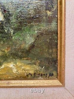 Oil On Canvas Old Lakeside Late 19th School Of Barbizon