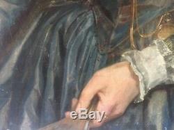 Oil On Canvas Painting Old Noble Lady XVIII 81.5 Cm100 CM Hst 18th