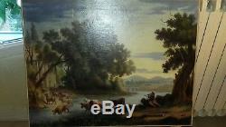Oil On Canvas Paintings Pastoral Scene Ancient Late 18th