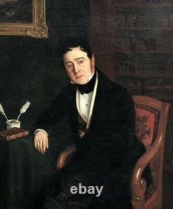 Oil On Canvas Portrait Of Man Dandy Signed Painting Ancient Painting Xixth