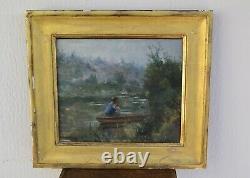 Oil On Canvas The Fisherman Josep Caraud. Table Old Hsp Make Offer