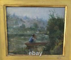 Oil On Canvas The Fisherman Josep Caraud. Table Old Hsp Make Offer