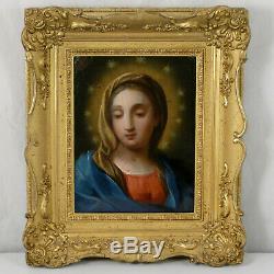 Oil On Copper Virgin, Madonna, Italian School Early Nineteenth Old Paint