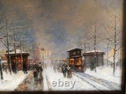 Oil On Panel Ancienne Paris Champs Elysées Arc De Triomphe Impressionism