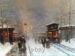 Oil On Panel Ancienne Paris Champs Elysées Arc De Triomphe Impressionism