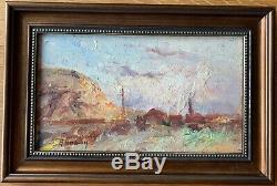 Oil On Panel Table Old Seaside Eugene Boudin (1824-1898) Attr