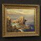 Oil Painting Frame Painting On Canvas Landscape Italian Navy Old Style 900