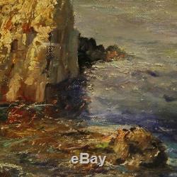 Oil Painting Frame Painting On Canvas Landscape Italian Navy Old Style 900