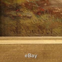 Oil Painting On Canvas Landscape Signed Old Painting Part 800 XIX Century