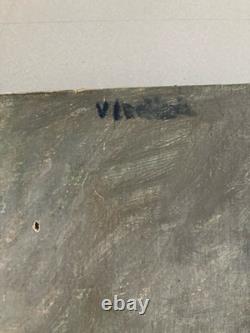 Oil Painting on Canvas 1960 Abstract Sea Art Abstract to Identify Antique