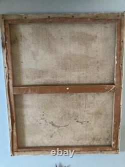 Oil Painting on Canvas 1960 Abstract Sea Art Abstraction To Be Identified Antique