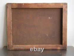 Oil Painting on Canvas 19th Century Landscape Decoration Mountain Alps 46x35 Antique