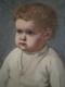 Oil Painting On Canvas 5f Portrait Of A Baby Boy Decor 1930-50 Antique
