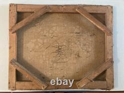 Oil Painting on Canvas Fishing Fisherman River to Identify Landscape 19th Century Antique