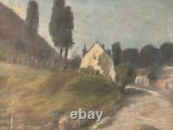 Oil Painting on Canvas House Landscape Tree Brittany 1930 Old to Identify