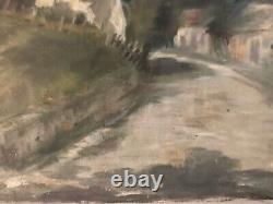 Oil Painting on Canvas House Landscape Tree Brittany 1930 Old to Identify