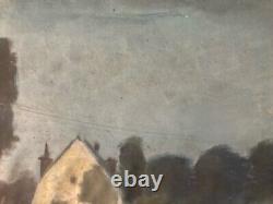 Oil Painting on Canvas House Landscape Tree Brittany 1930 Old to Identify