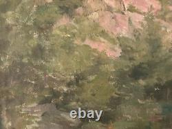 Oil Painting on Canvas Landscape Tree 1920 Impressionist Antique To Identify