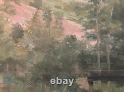 Oil Painting on Canvas Landscape Tree 1920 Impressionist Antique to Identify