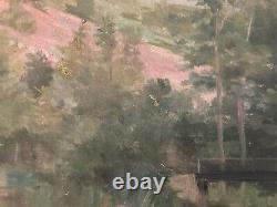 Oil Painting on Canvas Landscape Tree 1920 Impressionist Old to Identify