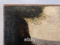 Oil Painting on Canvas Peasant 1850 To Identify Landscape 19th Century Ancient Art